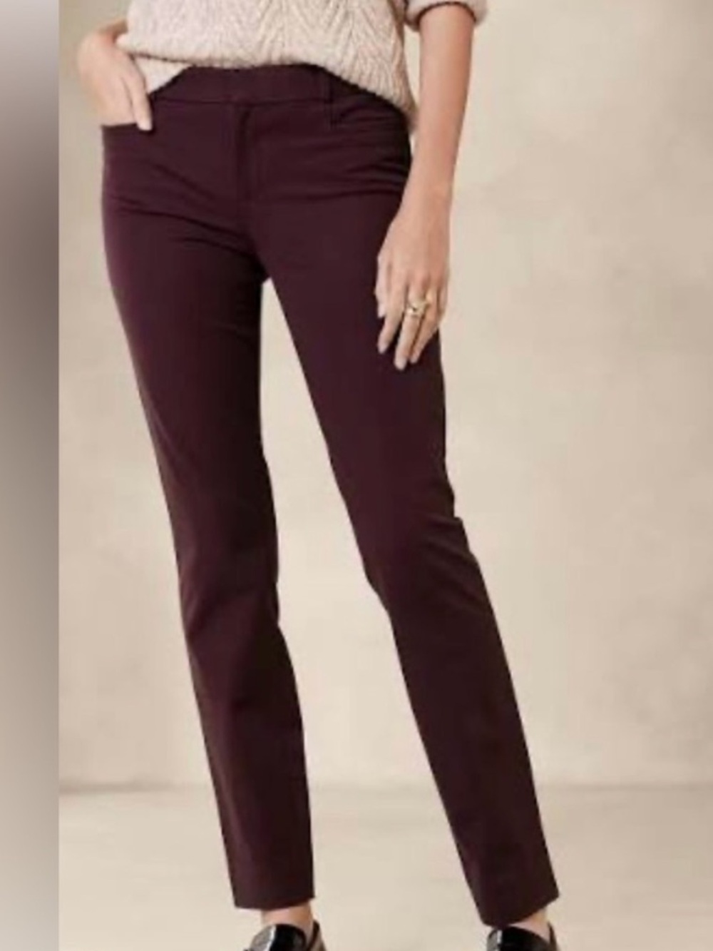 Banana Republic Slim Straight Sloan Pants - Dark Cherry 🍒 Size 4